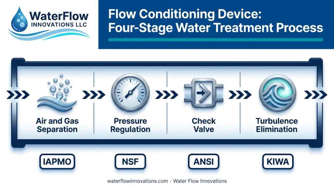 Flow Conditioning Device four-component system diagram for meter accuracy