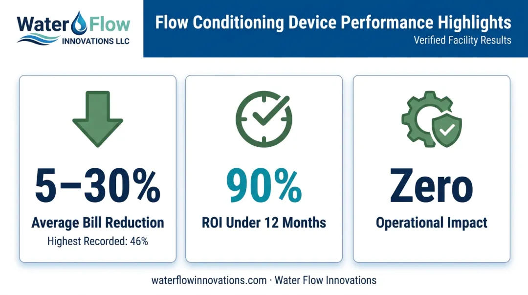 Flow Conditioning Device performance results reducing water bill costs