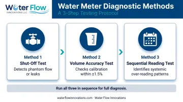 Three field-test methods for diagnosing faulty water meter accuracy