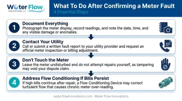 4-step action plan after confirming water meter fault or over-reading