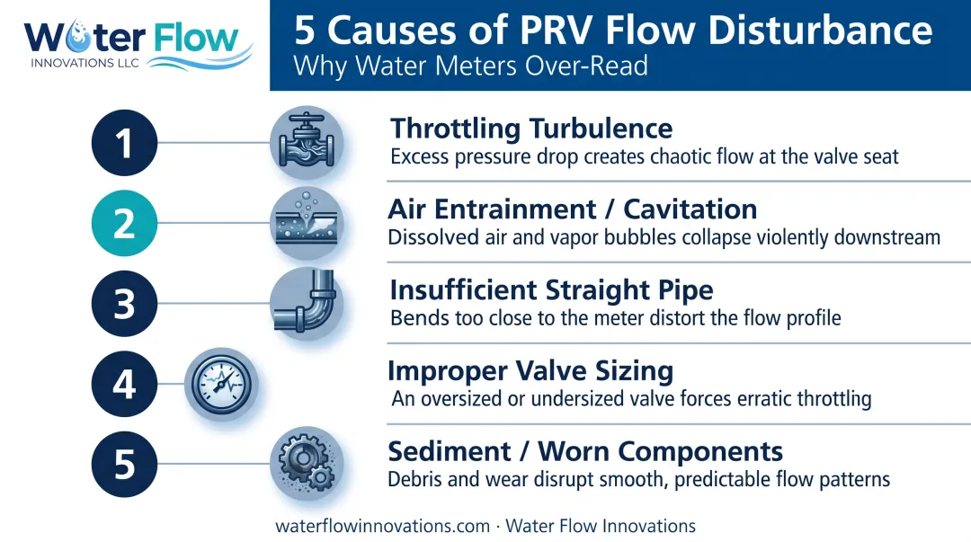 Five common causes of flow disturbance downstream of pressure reducing valve