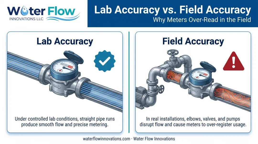 Lab accuracy versus field accuracy comparison for water meter