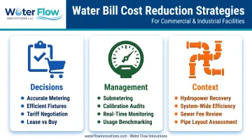 Three-tier water bill cost reduction strategy framework comparison chart