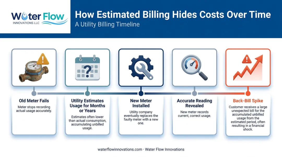 Estimated billing versus meter accuracy causing sudden water bill spikes