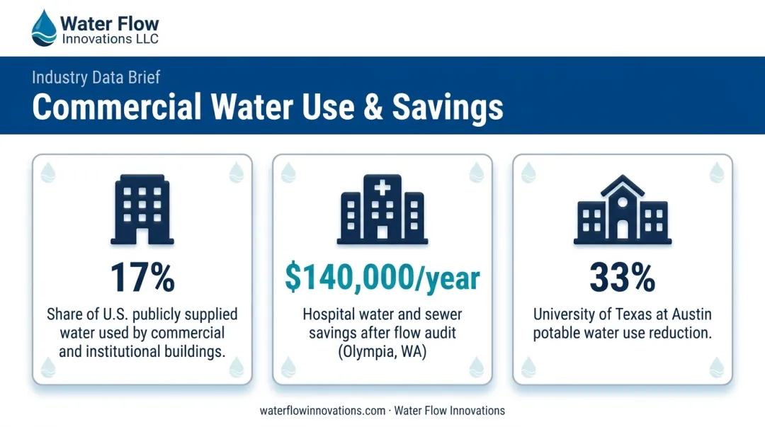 EPA water savings statistics for commercial and institutional facility water use