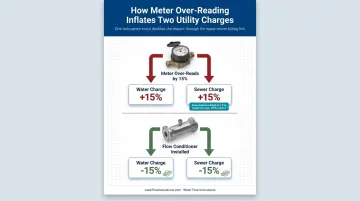 Dual water and sewer billing impact from meter over-reading correction