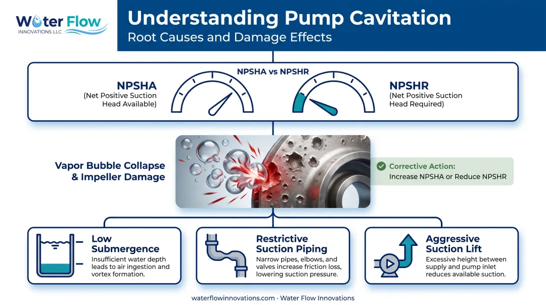 NPSH margin and cavitation root cause correction flow chart