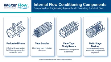 Four core flow conditioning components compared by function and design