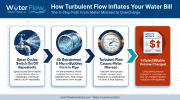 How meter over-registration inflates car wash water bills diagram