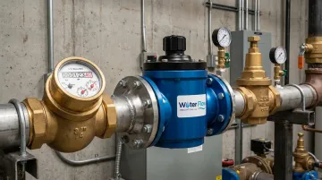 Flow Conditioning Device installed on commercial water meter pipeline