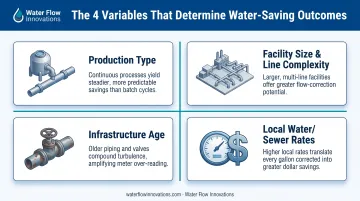 Four factors affecting water savings results in food plants