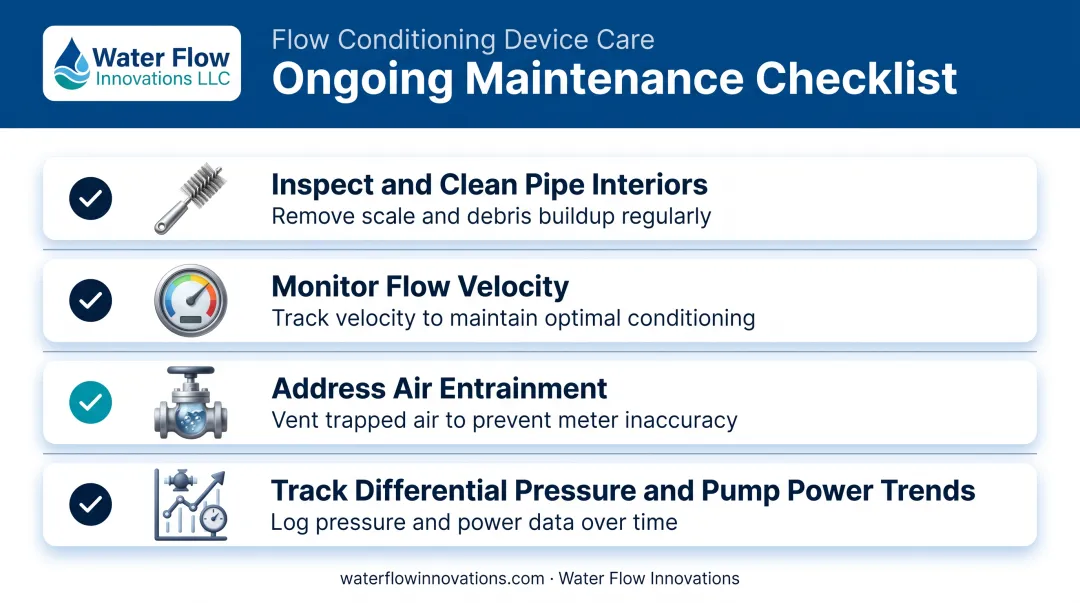 Pipeline maintenance checklist for preventing turbulence and meter inaccuracy