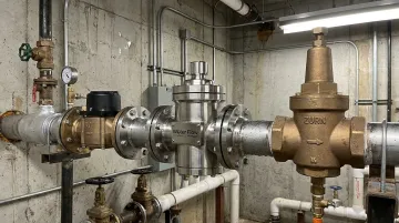 Flow Conditioning Device installed on commercial facility main water supply line