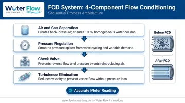 Flow Conditioning Device four-component system installation process flow diagram