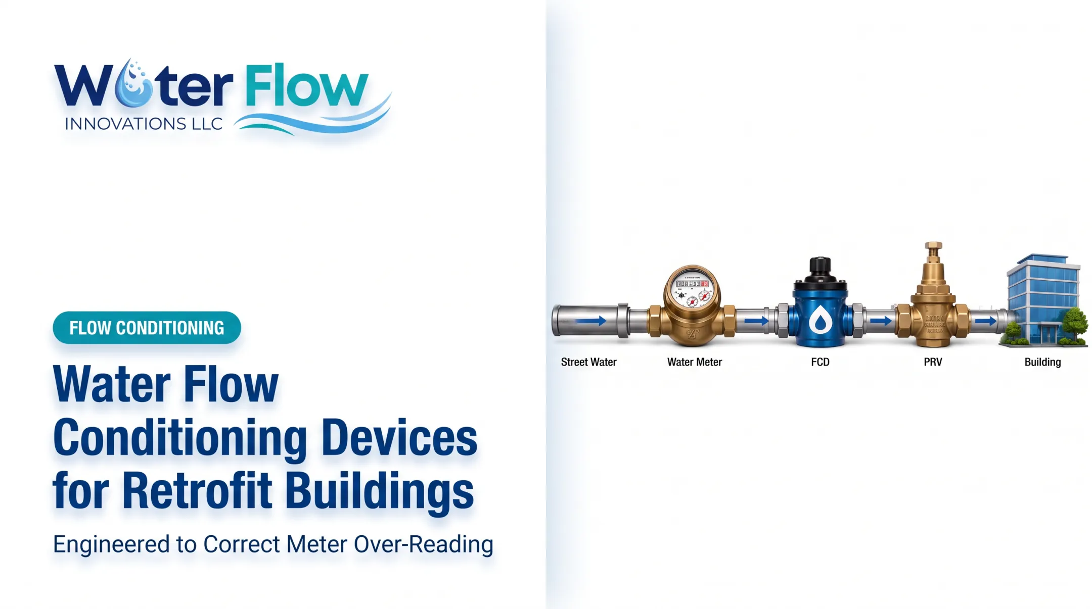 Water Flow Conditioning Devices for Retrofit Buildings