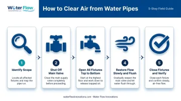 Five-step process to flush air out of water pipes step-by-step guide