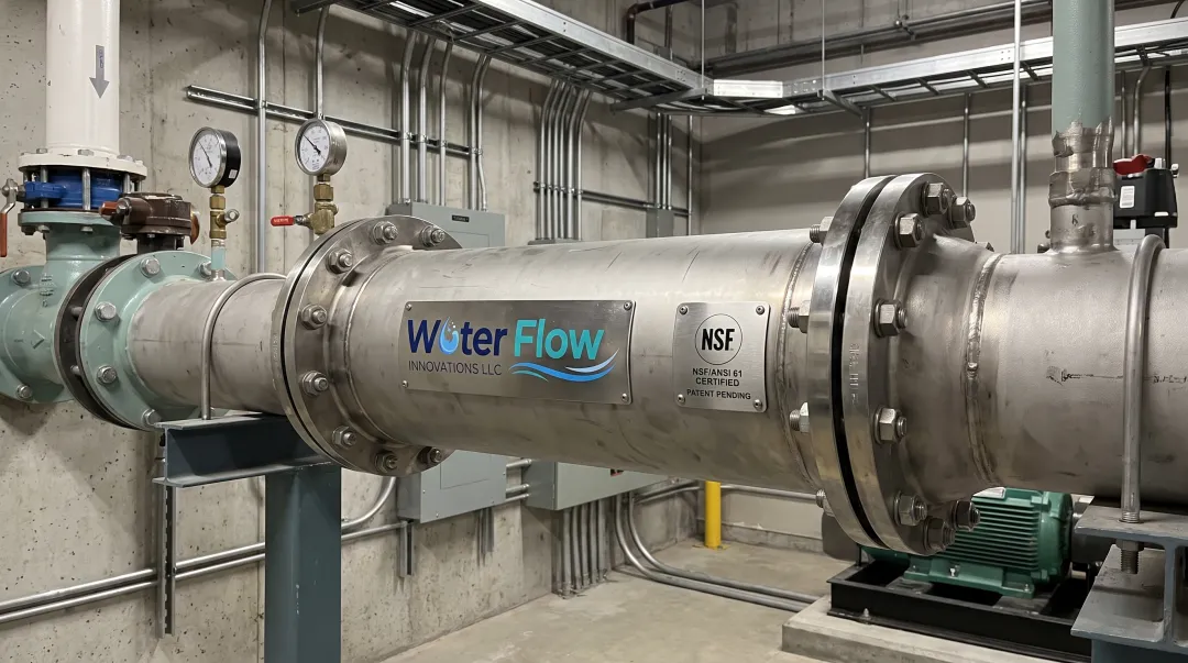 Flow Conditioning Device installed on commercial water supply pipeline