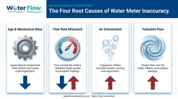 Four common causes of water meter measurement inaccuracy compared