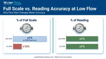 Percent of full scale versus percent of reading accuracy comparison chart
