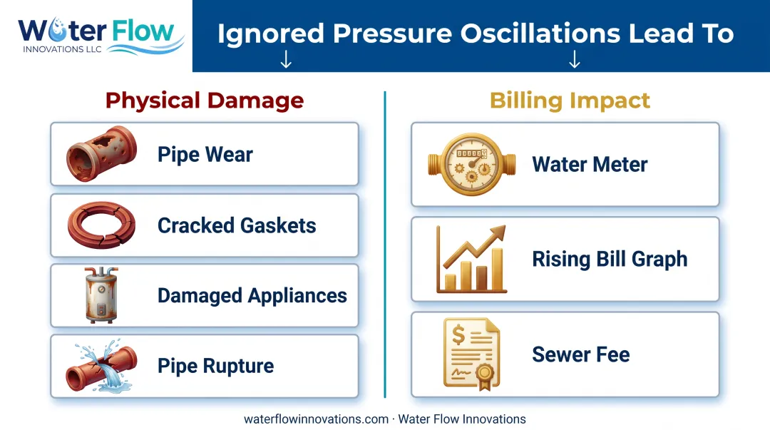 Consequences of ignoring pressure oscillations on infrastructure and billing