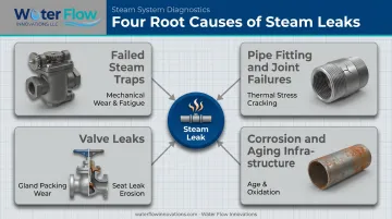 Four root causes of industrial steam system leaks diagram