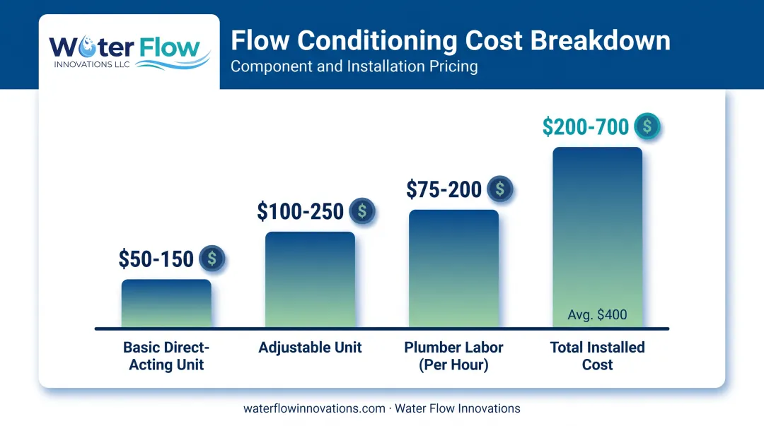 Water pressure regulator installation cost breakdown comparison chart