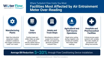 Five commercial facility types susceptible to water meter over-reading from air entrainment