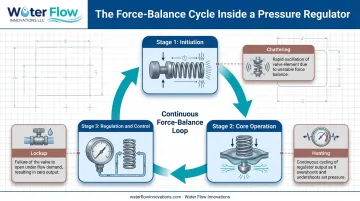 Pressure regulator spring diaphragm valve force balance cycle diagram