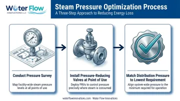 Three-step steam pressure optimization process from survey to implementation