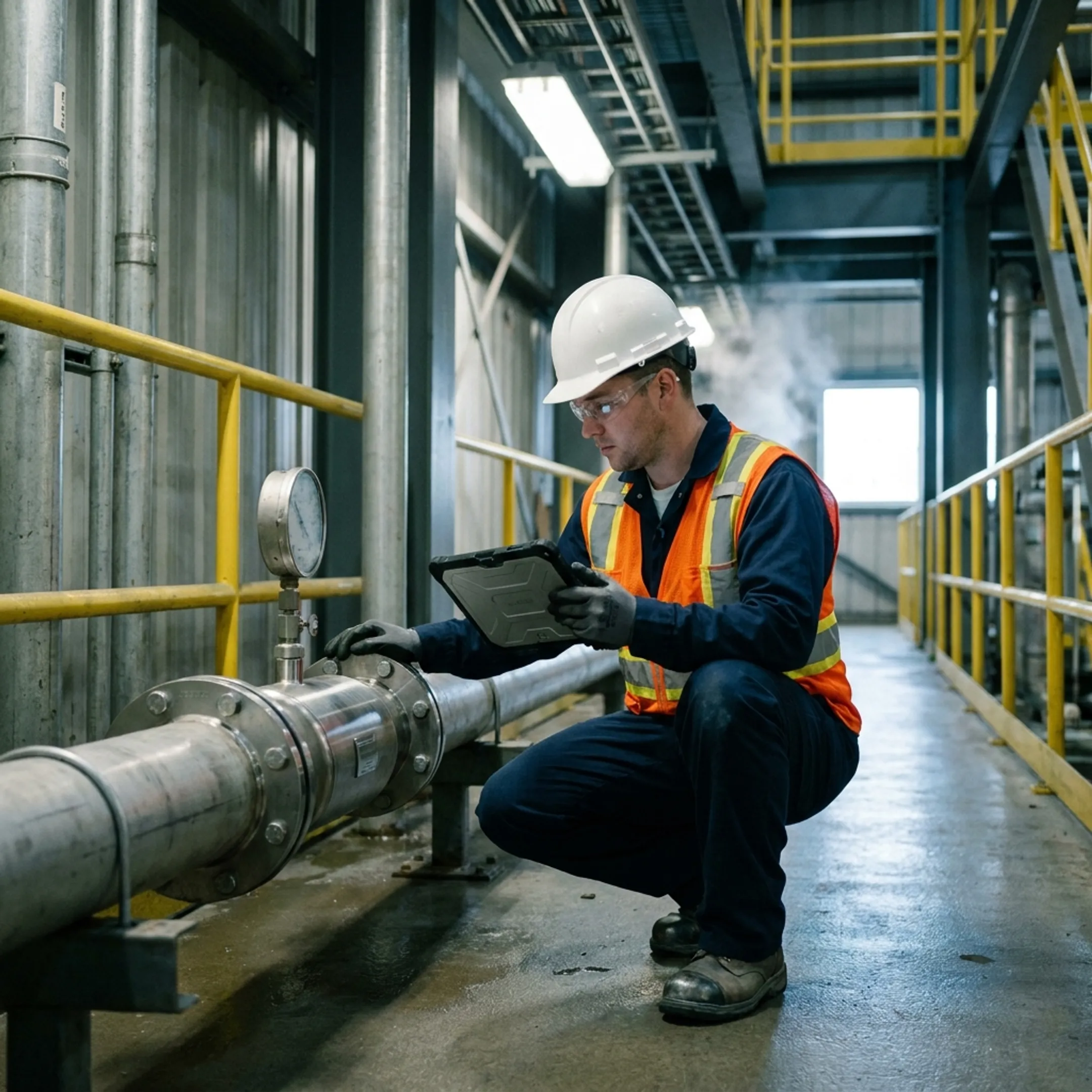 Flow Conditioning Device installed on an industrial mill water line