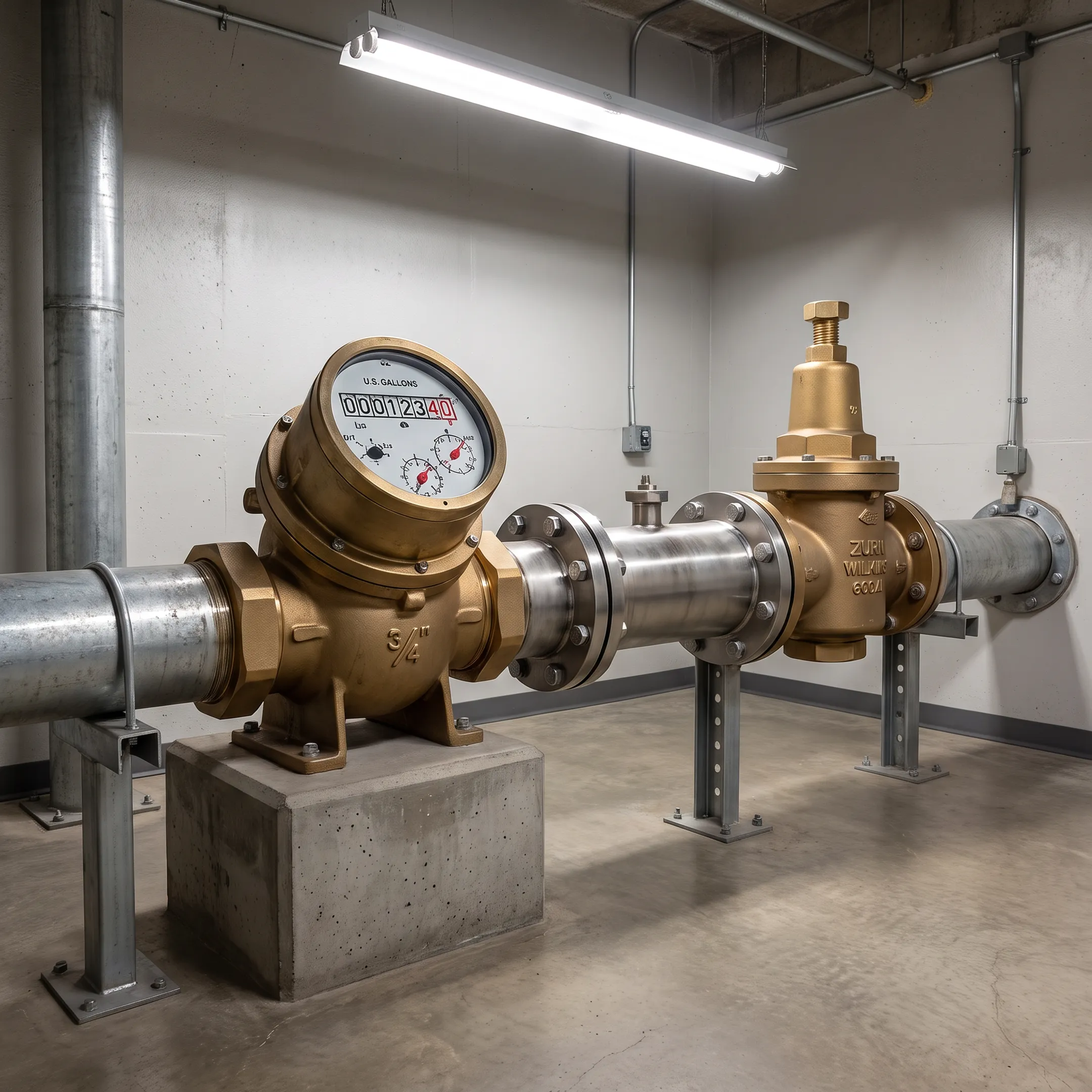 Flow Conditioning Device installed on a commercial facility water line