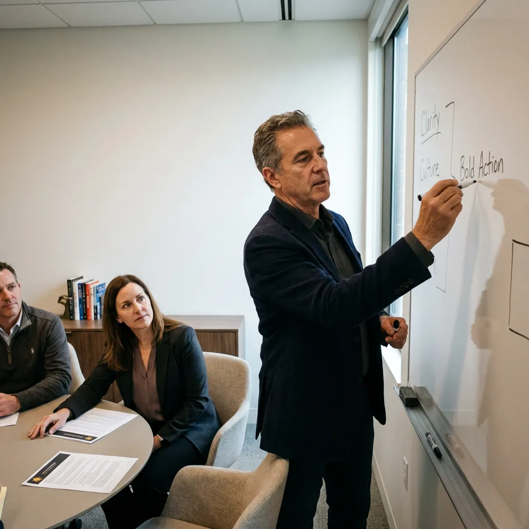 Executive coach guiding nonprofit leadership strategy