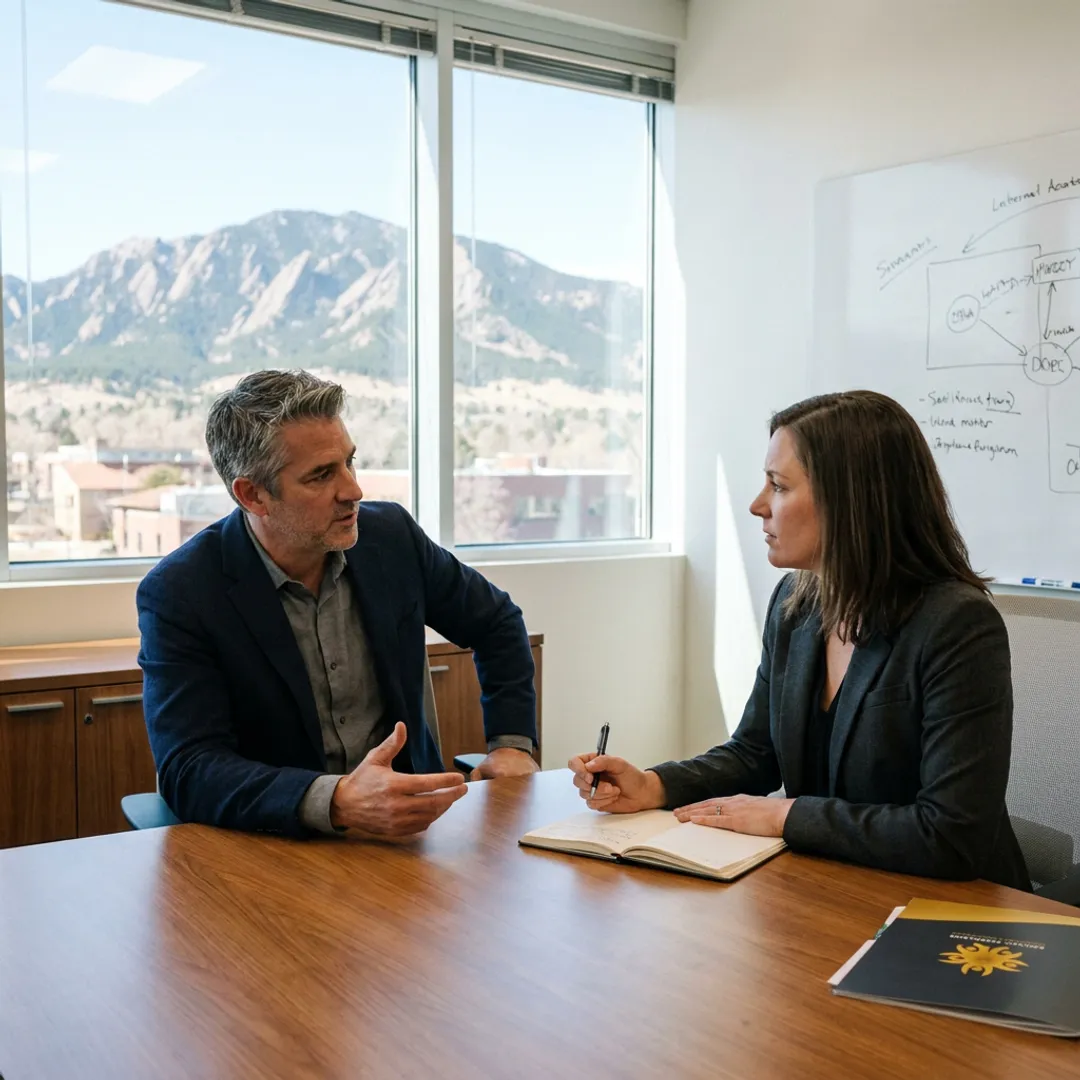 Executive coaching session with a CEO in Boulder