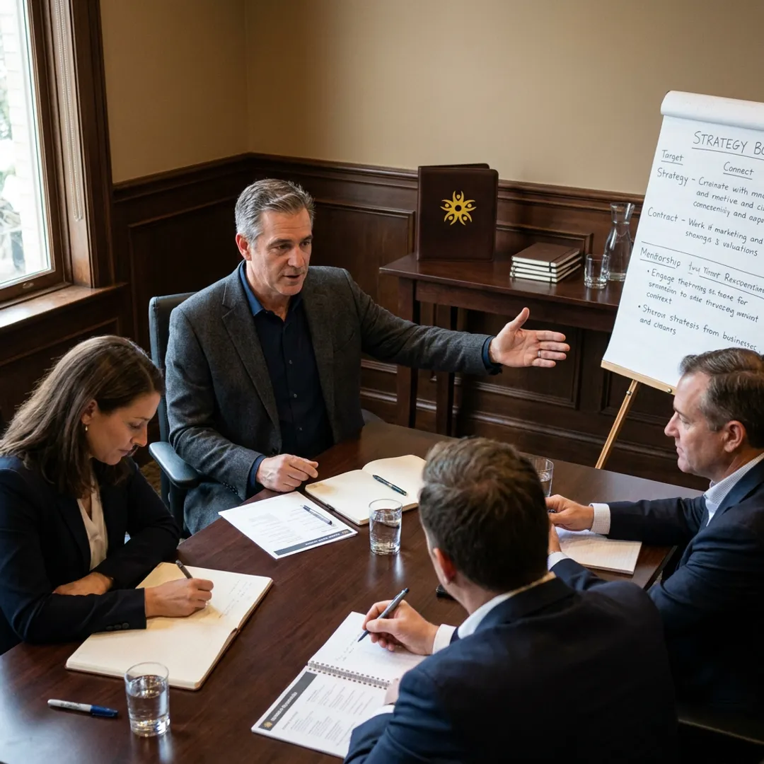 Leadership coach guiding executives through a strategy process