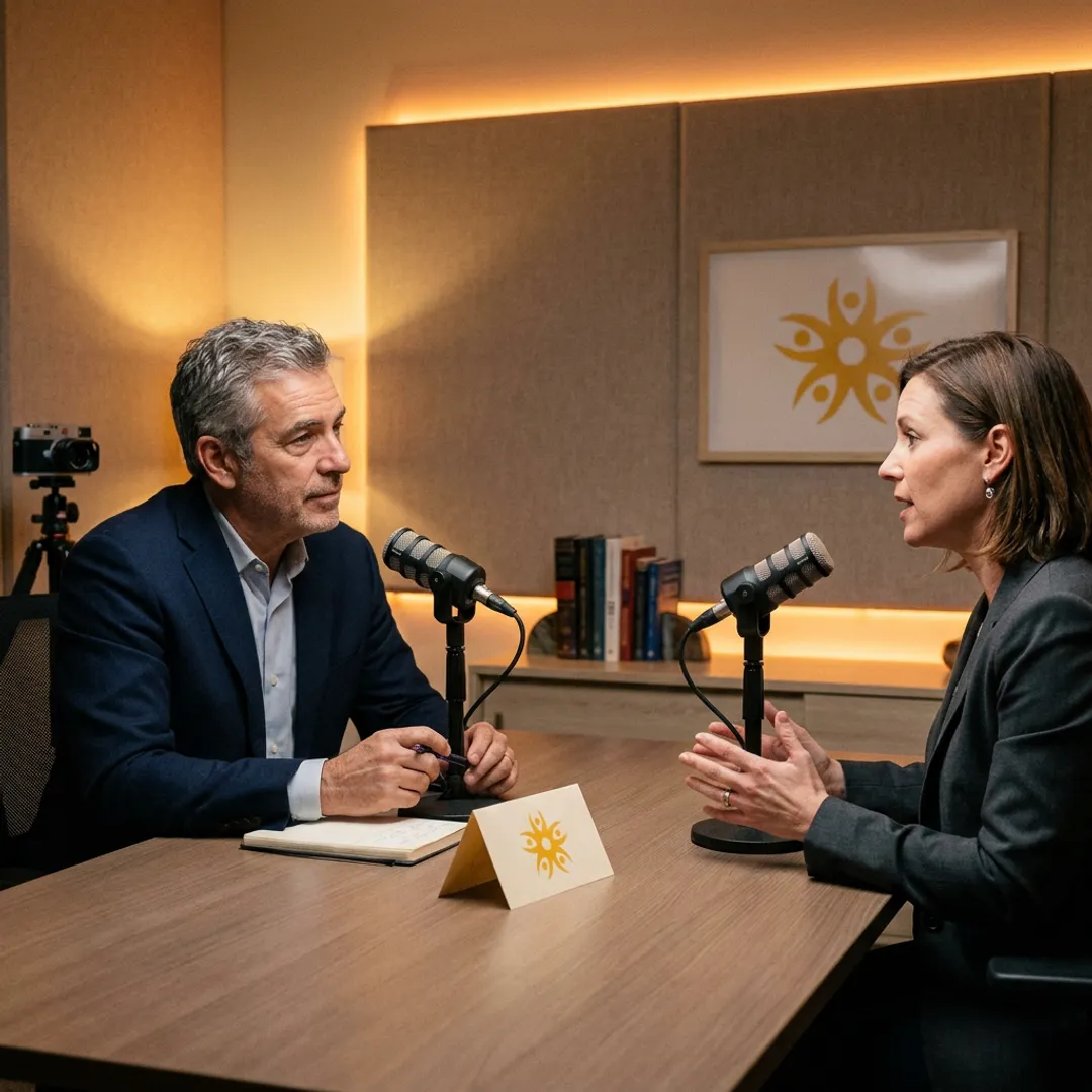 CEO mindset podcast host interviewing an executive leader