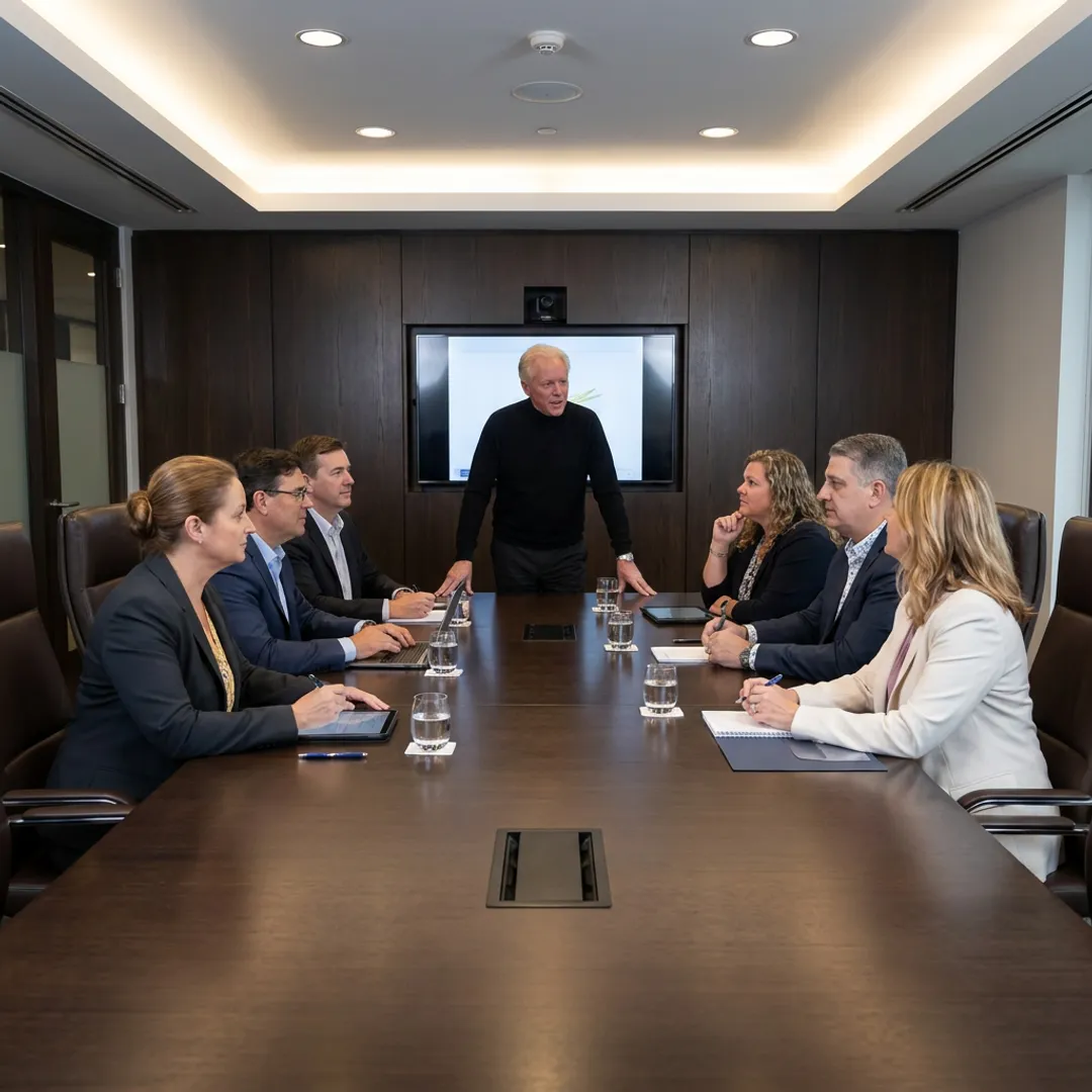 Executive coaching session with senior business leaders