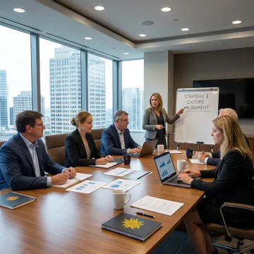 Executive healthcare leaders in a strategic coaching session
