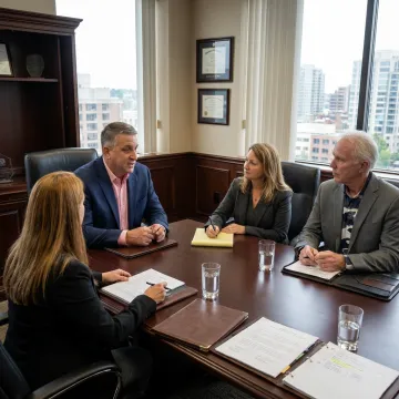 Executive coach guiding leadership strategy session