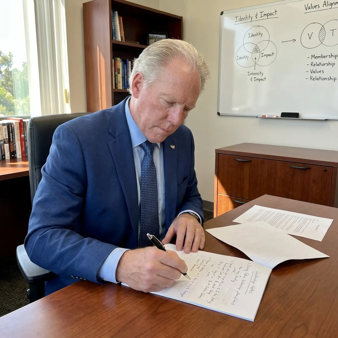 Leadership coach guiding entrepreneur through strategy session