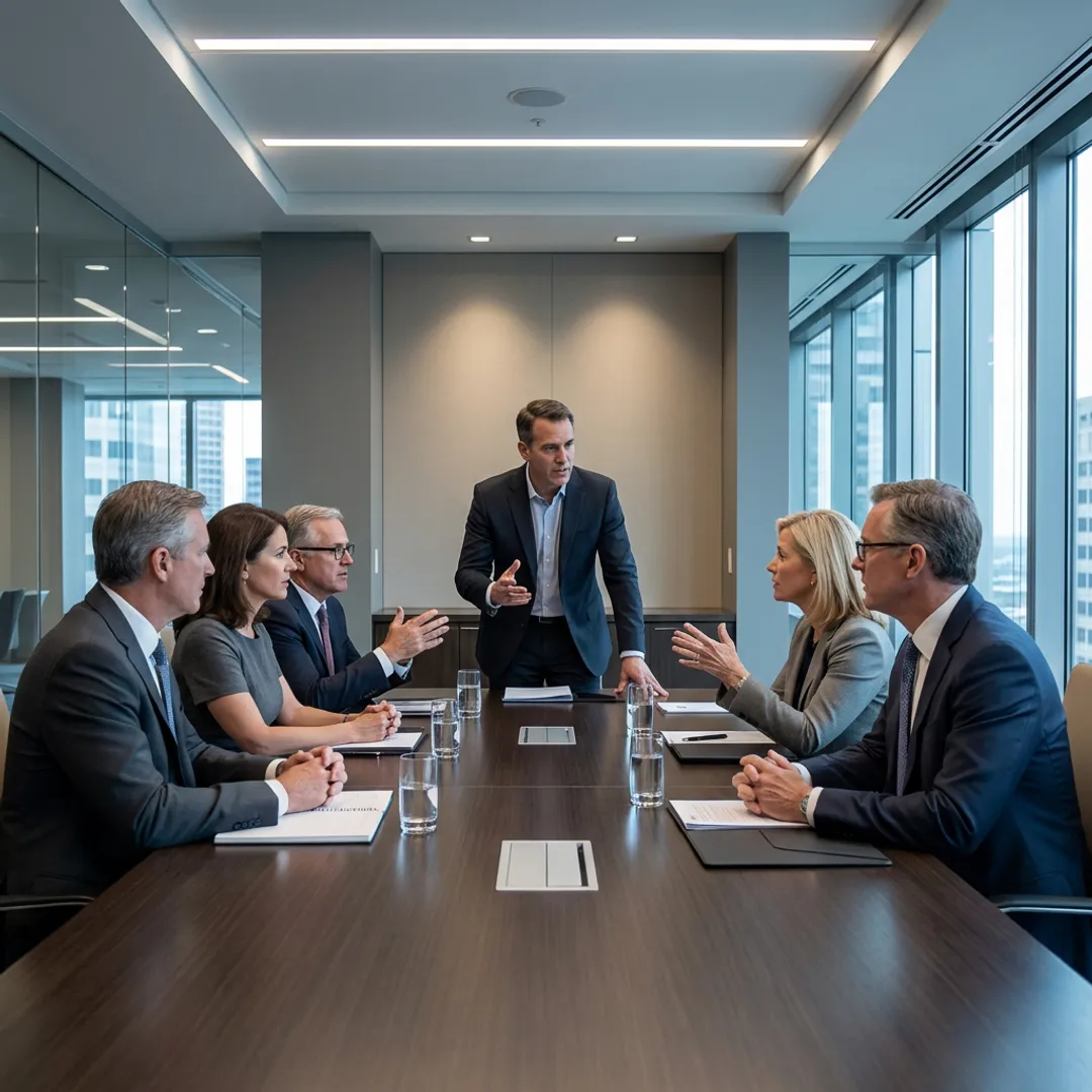 Executive coach leading law firm communication session