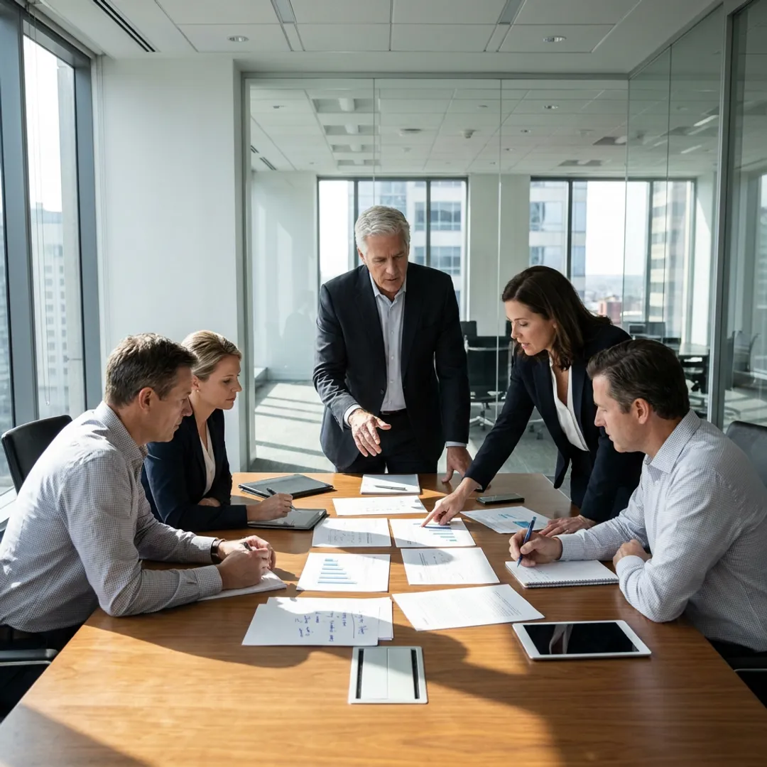 Leadership coach guiding executives through strategy work