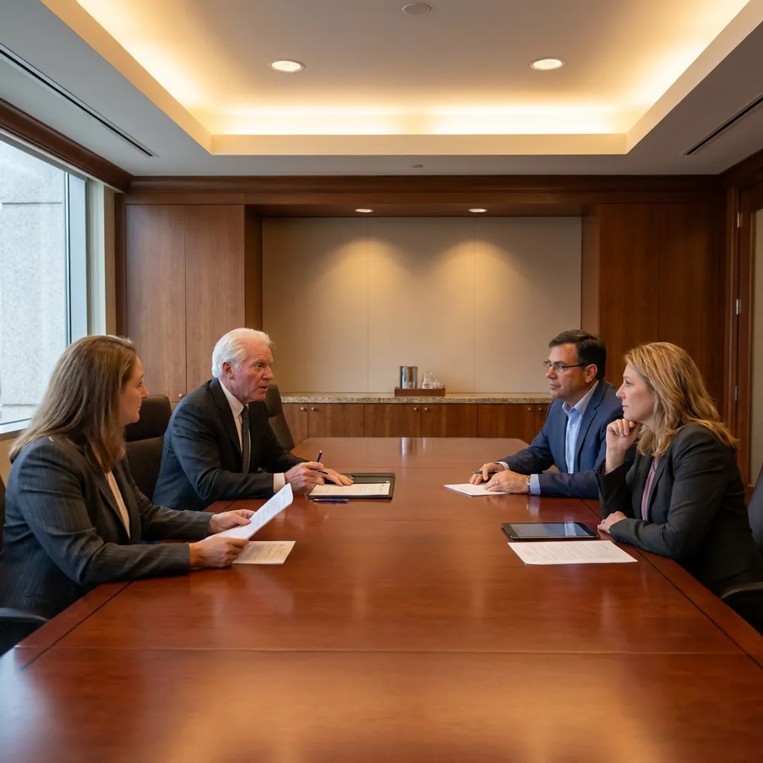 Executive board members in a strategic coaching session