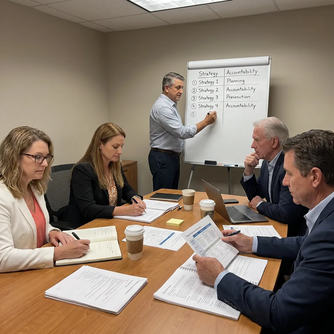 Executive coach guiding leadership strategy process
