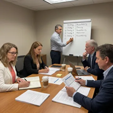 Executive coach guiding leadership strategy process