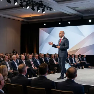 Speaker leading innovation keynote for executives