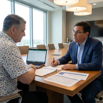 Leadership coach guiding an executive through a growth plan