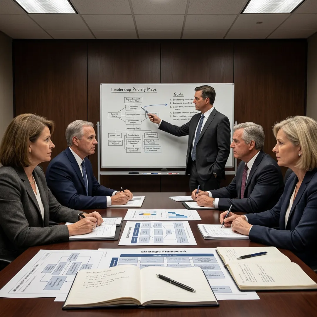 Leadership advisor guiding an executive planning process