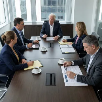 Executive leadership strategy session in a boardroom