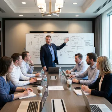 Managers participating in leadership coaching workshop