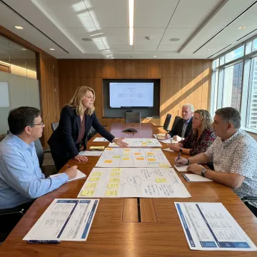 Executive leadership team in a transformational consulting session